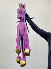 Load image into Gallery viewer, Jumbo Purple Unicorn marionette(IMPERFECT 1337)