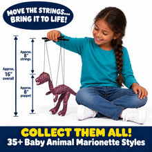 Load image into Gallery viewer, Dinosaur Marionette, Burgundy (Small - 8")