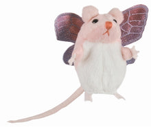 Load image into Gallery viewer, Mouse Finger Puppet, Pink w/ Wings (6")
