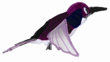 Load image into Gallery viewer, Hummingbird Finger Puppet, Purple (6")