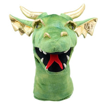 Load image into Gallery viewer, Large Green Dragon Head Puppet (15&quot;)
