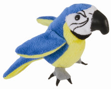 Load image into Gallery viewer, Macaw Finger Puppet, Blue and Gold (6")