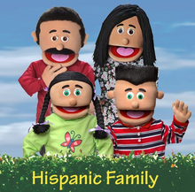 Load image into Gallery viewer, Family Pro Puppet Set, Hispanic (4 Pro Puppets)
