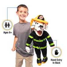 Load image into Gallery viewer, Dalmatian Firefighter Puppet (25")