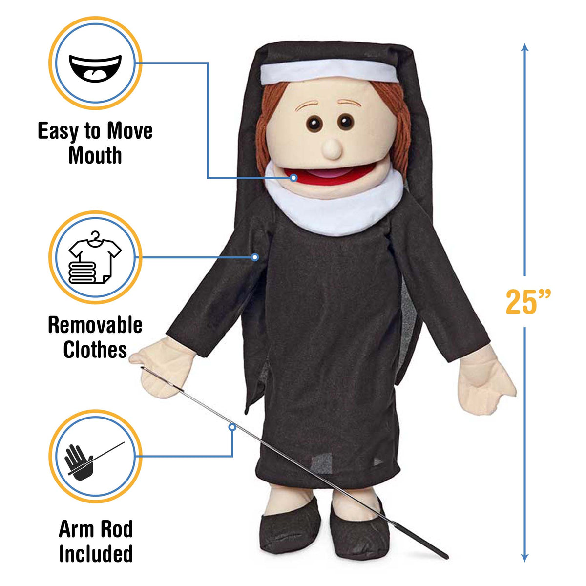 25" Nun Puppet w/ Peach Skin The Puppet Store