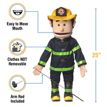 Load image into Gallery viewer, Fireman Puppet, Peach Skin (25")