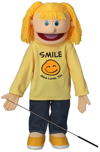 Christian Girl Puppet, Smile Jesus Loves You Shirt (25
