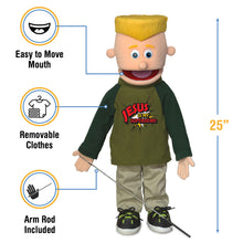 Load image into Gallery viewer, Christian Boy Puppet, Jesus Is My Superhero Shirt (25")