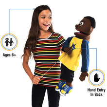 Load image into Gallery viewer, Jordan, Boy Puppet, Black (25")