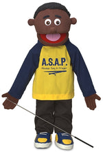 Load image into Gallery viewer, Christian Boy Puppet, Black, Always Say A Prayer Shirt (25")