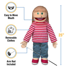 Load image into Gallery viewer, Emily, Girl Puppet, Peach Skin (25")