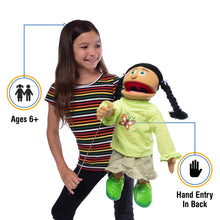 Load image into Gallery viewer, Jasmine, Hispanic Girl Puppet (25")