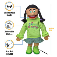 Load image into Gallery viewer, Spanish Christian Girl Puppet, Cristo Te Ama (25")