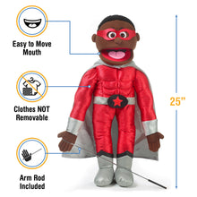 Load image into Gallery viewer, Superhero Boy Puppet, Black (25")