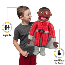 Load image into Gallery viewer, Superhero Boy Puppet, Black (25")