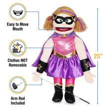 Load image into Gallery viewer, Superhero Girl Puppet (25")
