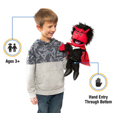 Load image into Gallery viewer, Devil Puppet, Black Suit (14")