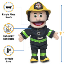 Load image into Gallery viewer, Fireman Puppet, Peach Skin (14")