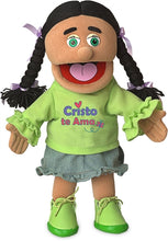 Load image into Gallery viewer, Spanish Girl Puppet, Cristo Te Ama! Shirt (14")