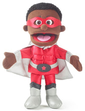 Load image into Gallery viewer, Superhero, Boy Puppet, Black Skin (14")