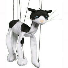 Load image into Gallery viewer, Black & White Cat Marionette (Small - 8")