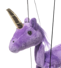 Load image into Gallery viewer, Purple Unicorn Marionette (Small - 8")
