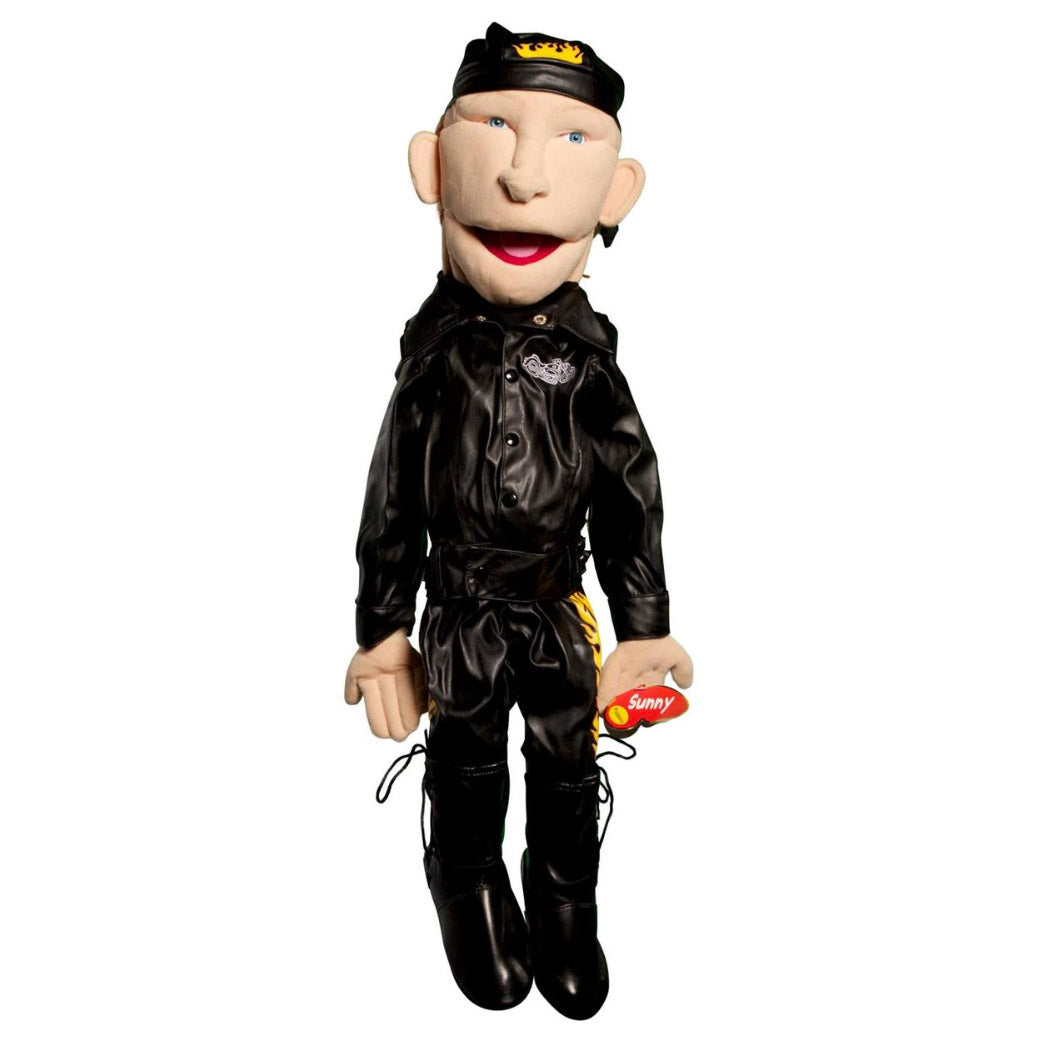 Biker Girl Puppet, with leather (28