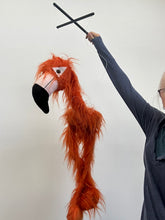 Load image into Gallery viewer, Jumbo Orange flamingo marionette (IMPERFECT 1335)
