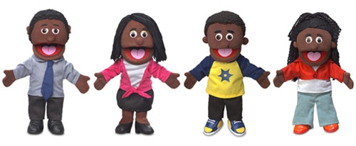 Family Glove Puppet Set, African American (4 Puppets)