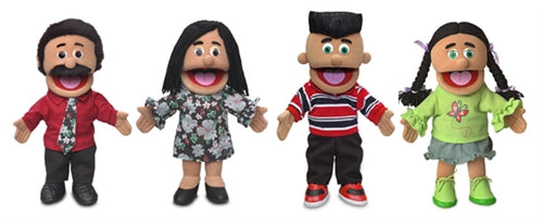 Family Glove Puppet Set, Hispanic (4 Puppets)