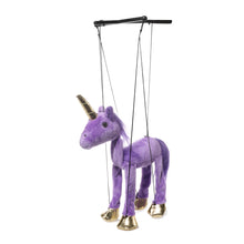 Load image into Gallery viewer, Purple Unicorn Marionette (Small - 8")
