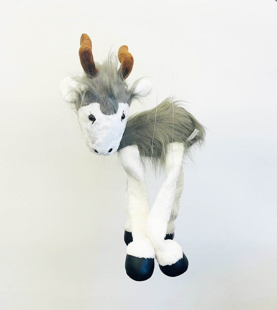 Goat Marionette, Grey & White (Jumbo - 26