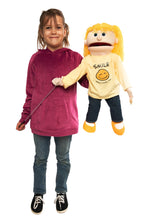 Load image into Gallery viewer, Christian Girl Puppet, Smile Jesus Loves You Shirt (25&quot;)
