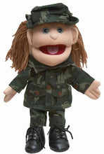 Load image into Gallery viewer, Army Girl Puppet (14&quot;)
