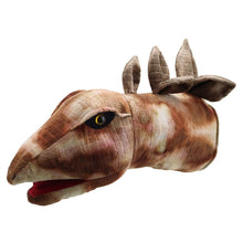 Load image into Gallery viewer, Large Dinosaur Stegosaurus Head Puppet (16&quot;)
