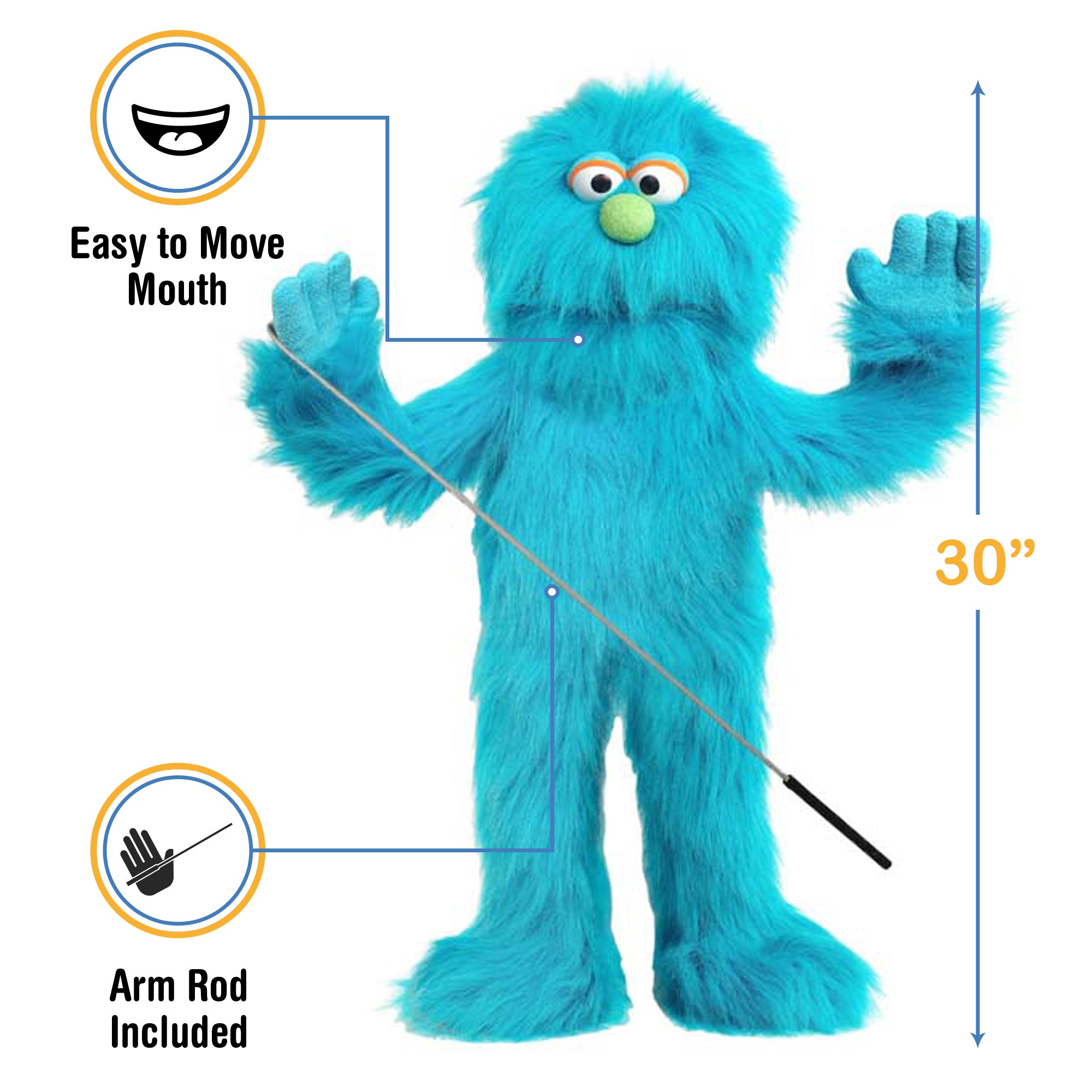 Color Monster Puppet Monster (Blue) - FullBody Puppet – The Puppet Store