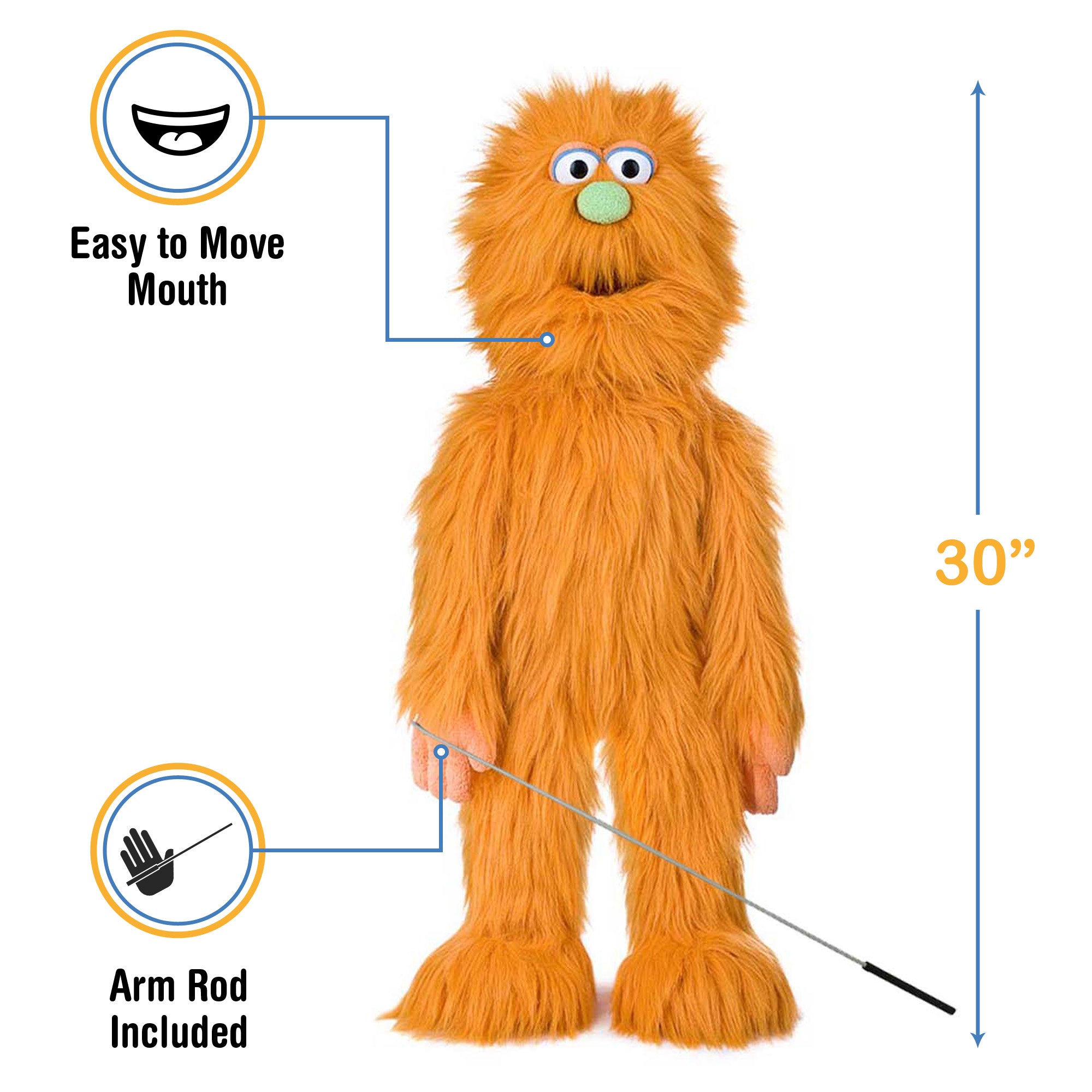orange monsters Monster Puppet, Orange (30")