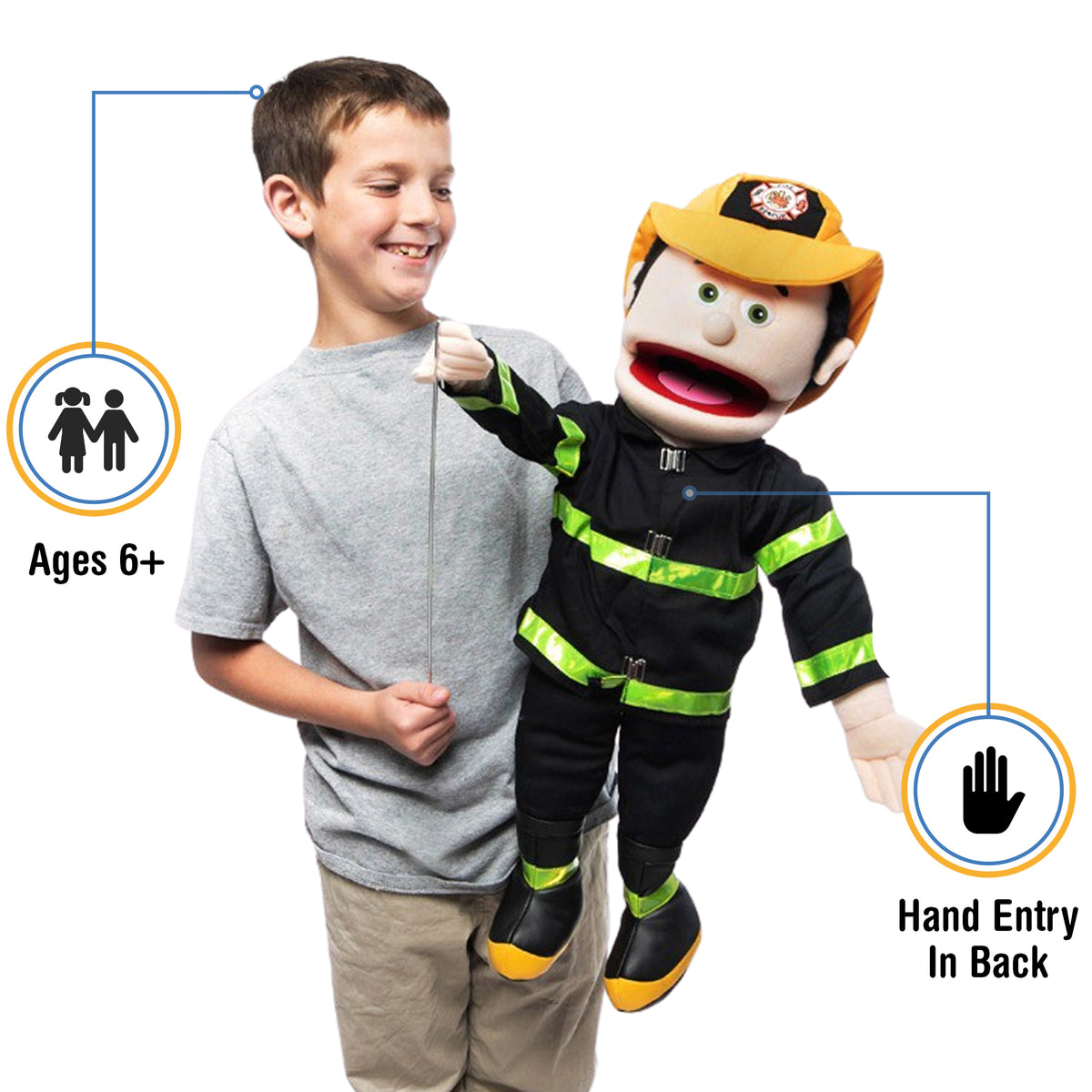 Fireman Full Body Puppet – The Puppet Store