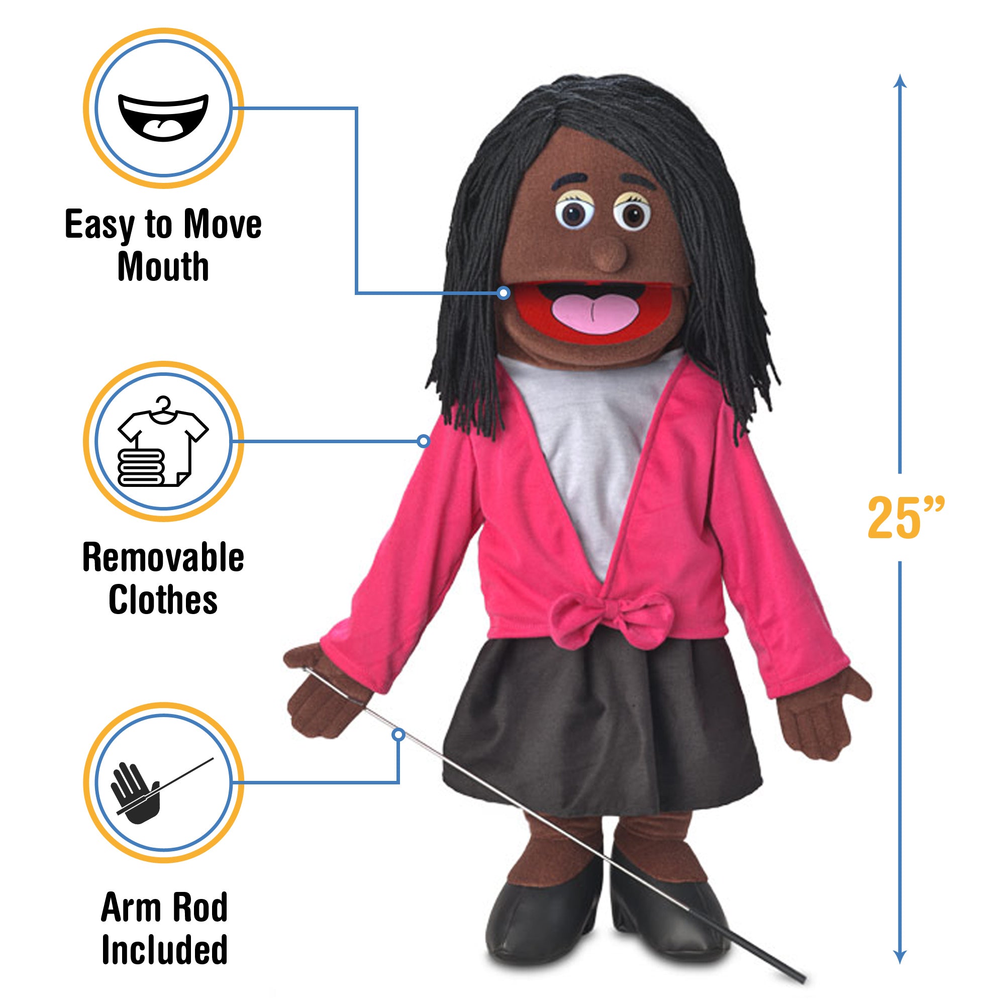 Barbara, Woman Puppet, Black (25