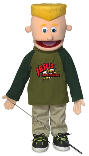 Christian Boy Puppet, Jesus Is My Superhero Shirt (25