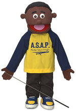 Load image into Gallery viewer, Christian Boy Puppet, Black, Always Say A Prayer Shirt (25&quot;)
