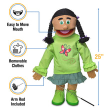 Load image into Gallery viewer, Jasmine, Hispanic Girl Puppet (25&quot;)
