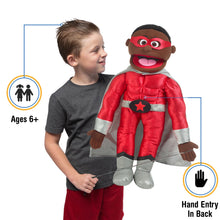Load image into Gallery viewer, Superhero Boy Puppet, Black (25&quot;)
