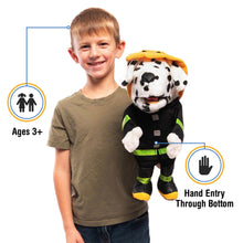 Load image into Gallery viewer, Dalmatian Firedog Puppet, Dark Coat (14&quot;)
