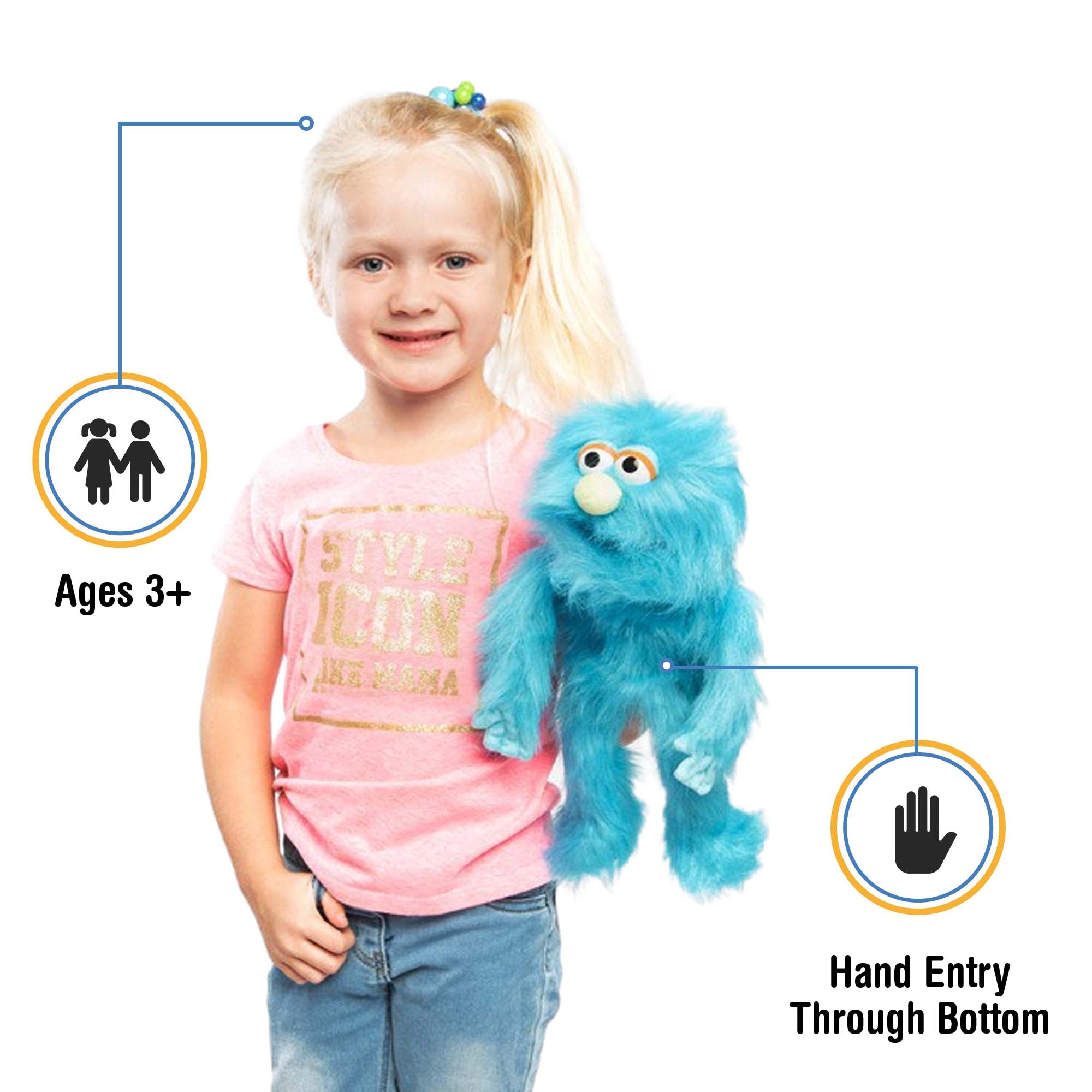 Blue Monster Hand Puppet – The Puppet Store