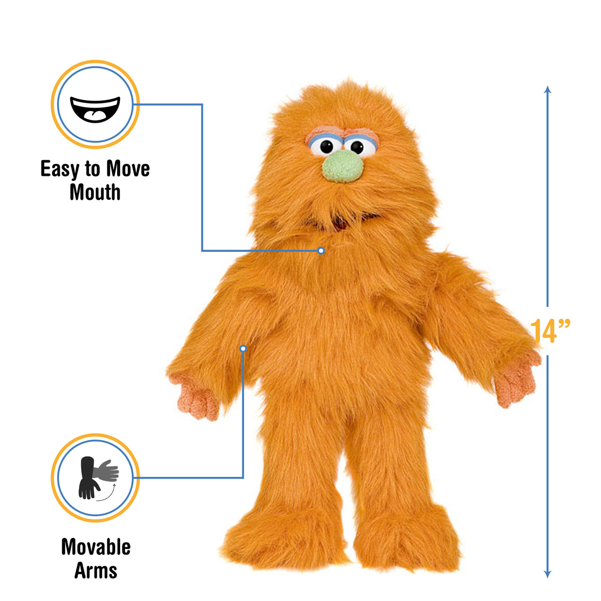 Orange Monster Hand Puppet – The Puppet Store