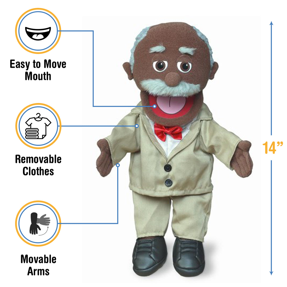 Pops (Black) Hand Puppet – The Puppet Store