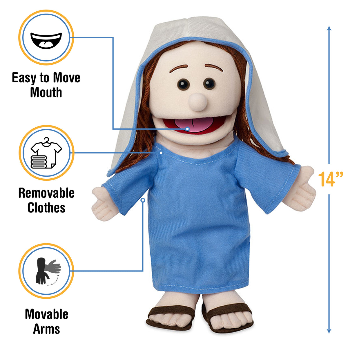 Holy Puppet Mary Hand Puppet - The Puppet Store