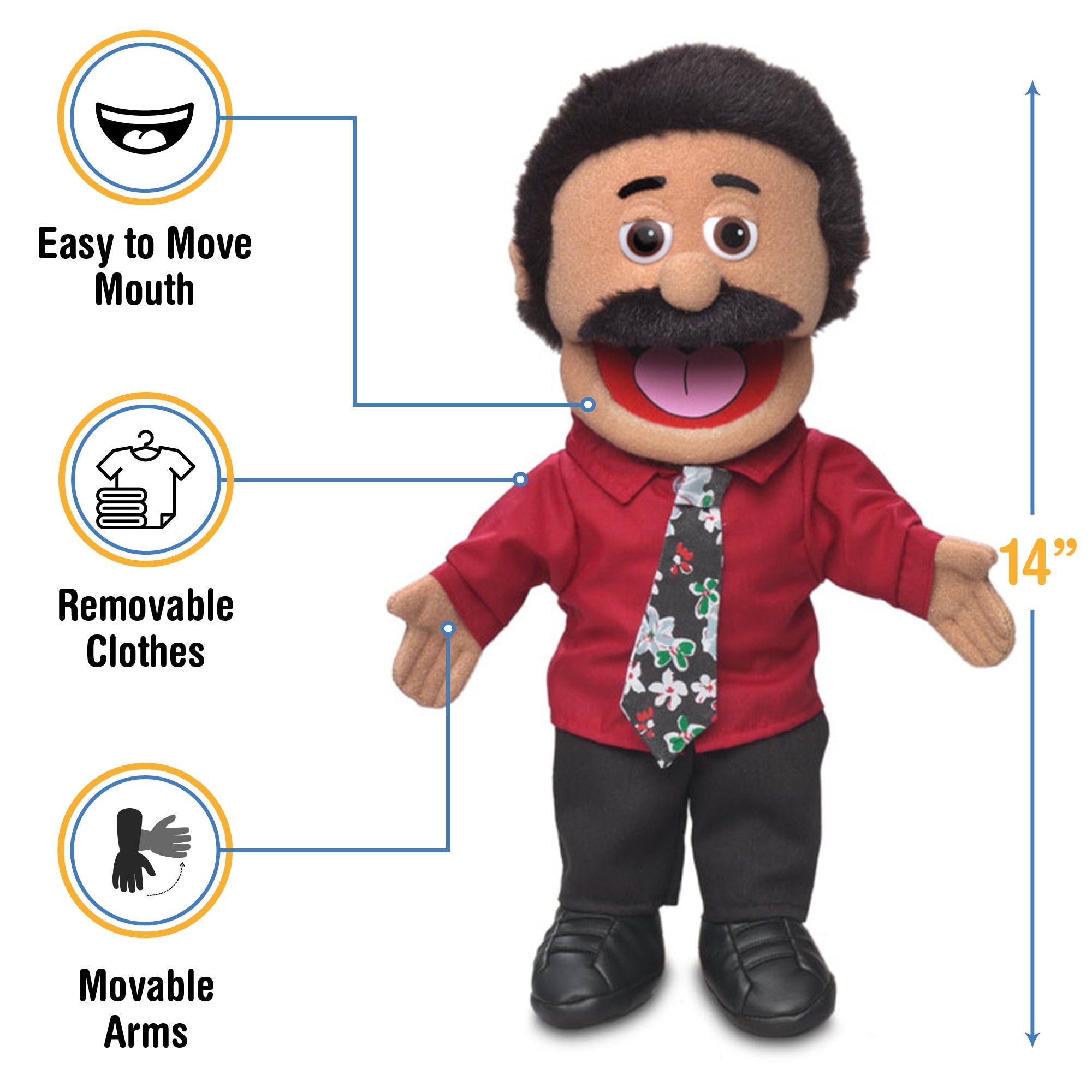 Carlos (Hispanic Dad) Puppet - Hand Style – The Puppet Store