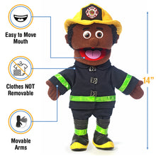 Load image into Gallery viewer, Fireman Puppet, Black (14&quot;)
